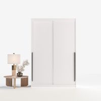 Szafa przesuwna ADAPTE 140 / 215 z półkami i drążkami - Biały mat