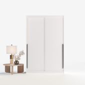 Szafa przesuwna ADAPTE 140 / 215 z półkami i drążkami - Biały mat