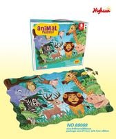 Duże puzzle dla dziecka zwierzęta zoo lew żyrafa hipopotam 208 el 4+