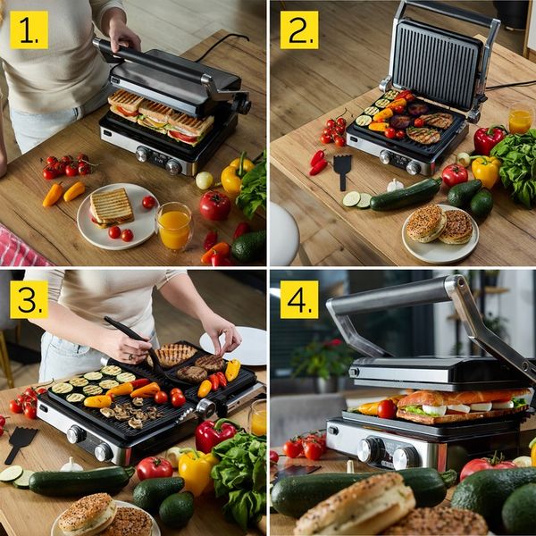 Grill elektryczny Opiekacz do panini Yoer 2000W + Programator czasu i zdjęcie 14