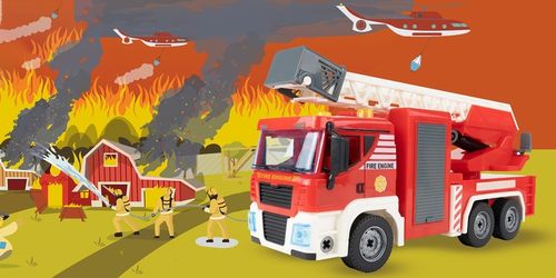 WÓŻ STRAŻACKI AUTO DO MONTAŻU STRAŻ POŻARNA 95 EL ŚWIATŁO DŹWIĘK WALIZKA na Arena.pl