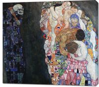 Obraz 100x90cm Śmierć i Życie, Gustaw Klimt Vintage do Salonu