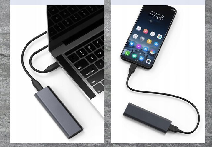 Adapter dysku Kieszeń na dysk SSD m.2 USB-C obudowa m2 SATA NGFF USB 3.0 zdjęcie 10