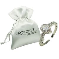 Pierścionek z cyrkonią łezką zaręczynowy srebrny KOKONET 7-0008