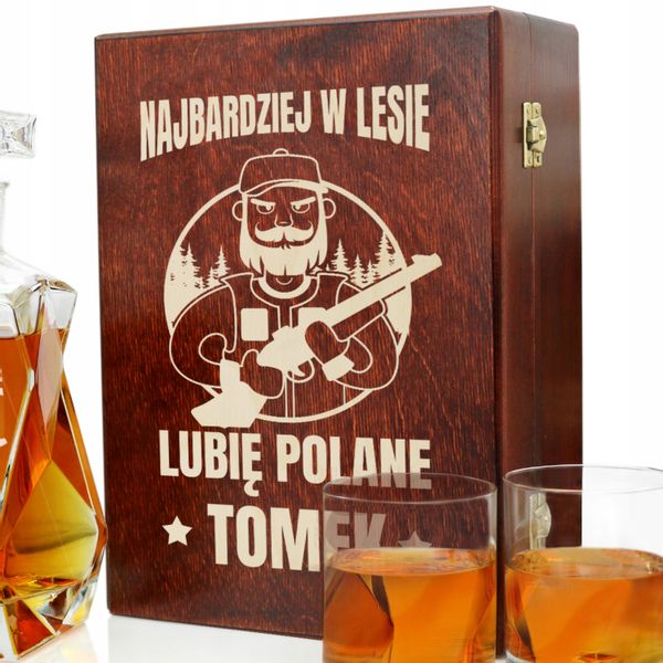 Zestaw karafka i SZKLANKI prezent dla MYŚLIWEGO zdjęcie 5