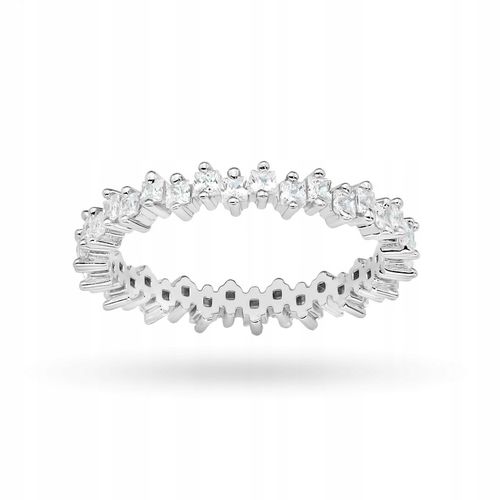 Piękny SREBRNY PIERŚCIONEK pr. 925 z Białymi Cyrkoniami r.11 na Arena.pl