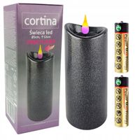 ŚWIECZKA WKŁAD DO ZNICZA EFEKT PŁOMIENIA 12cm WYSOKA ŚWIECA BATERIE GRANIT