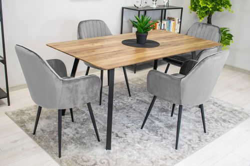 Krzesło LUGO - aksamit srebrno-szary / nogi czarne x 2 na Arena.pl