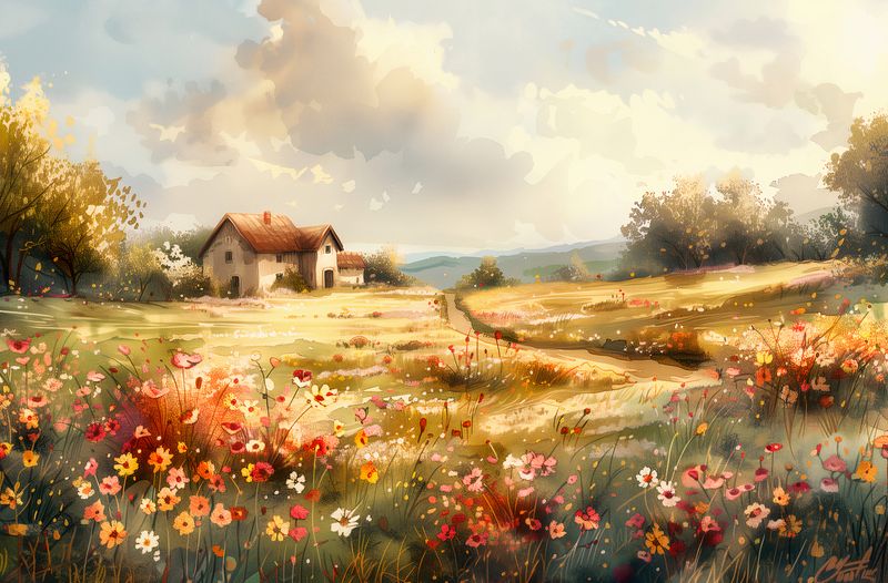 Plakat 86,4x56,8cm Sielski Domek zdjęcie 1