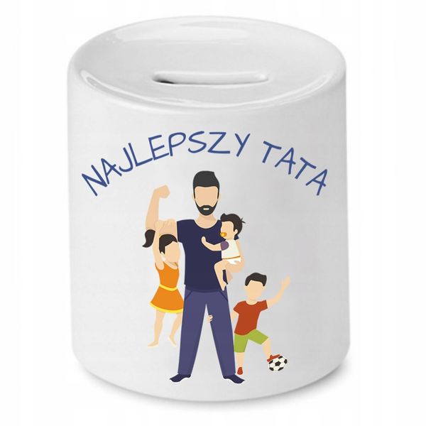 Skarbonka Dla Taty Najlepszy Tata Prezent Z Nadrukiem Ze Zdjęciem zdjęcie 1