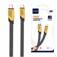 KABEL USB-C 100W PD SZYBKIE ŁADOWANIE I TRANSFER DANYCH ŻÓŁTY 1M