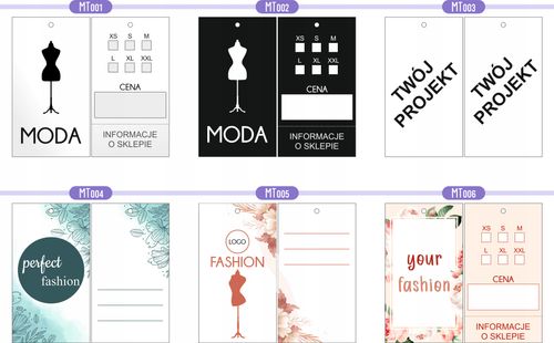 ETYKIETY METKI NA ODZIEŻ ubrania TWOJE LOGO NADRUK duży wybór 300 szt na Arena.pl