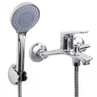 Bateria wannowa prysznicowa ścienna natryskowa chrom - Yoka