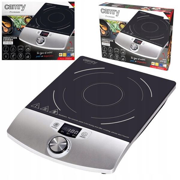 KUCHENKA INDUKCYJNA JEDNOPALNIKOWA PŁYTA GRZEWCZA SZKLANA 2000W TIMER LCD zdjęcie 5