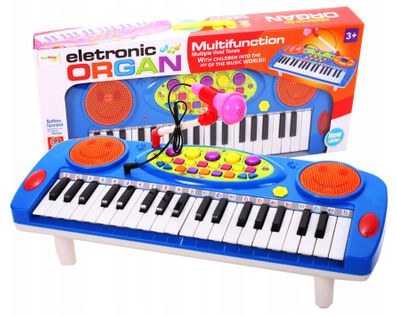 Keyboard Organy Pianino dla dzieci z mikrofonem Niebieskie Y257N