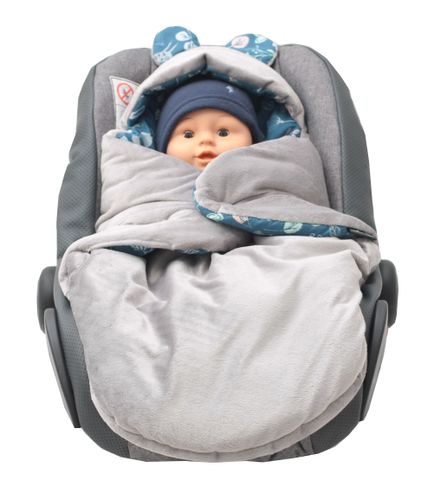 ŚPIWOREK OTULACZ MYSZKA NOSIDŁO WÓZEK MINKY BAWEŁNA NIEBIESKA LASEK na Arena.pl