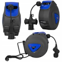 Przedłużacz bębnowy automatyczny zwijacz ścienny 180° 15m 3x KD4046