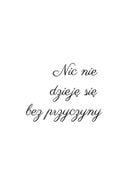 Plakat 70x100cm  Z Napisami Nowoczesny Cytat Nic Bez Przyczyny