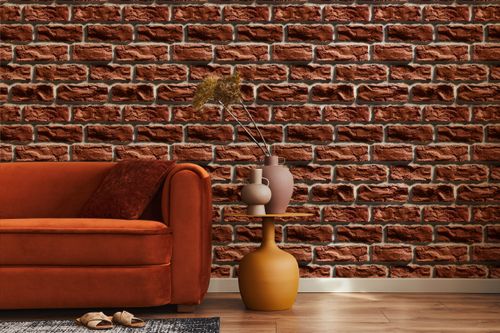 Tapeta Do Salonu CEGLANY Mur Efekt 3D Dekoracja na Arena.pl