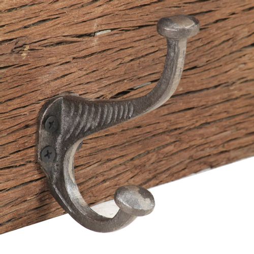 Wieszak ścienny z 5 haczykami, 100x2,5x15 cm, drewno z odzysku na Arena.pl