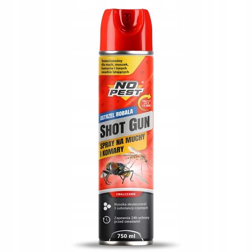 SHOTGUN PREPARAT SPRAY ŚRODEK NA MUCHY MUSZKI KOMARY MUCHOZOL NO PEST 750ML na Arena.pl