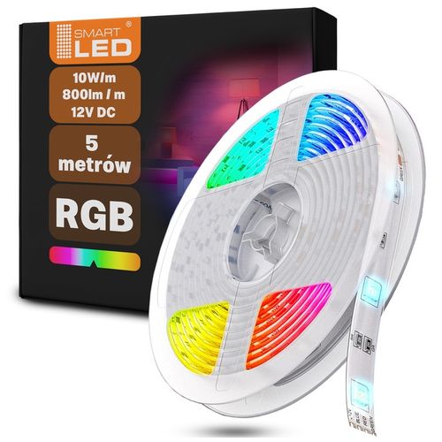 Taśma LED RGB 5m Rolka 12V Listwa Pasek Kolorowa 50W 4000lm IP20 Mocna na Arena.pl