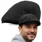 Kaszkiet Męski Ocieplany Klasyczny Czarny Czapka na Zimę Pako Jeans