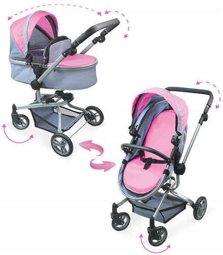 Wózek dla lalek 2w1 gondola i spacerówka na Arena.pl