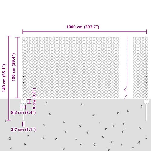 Ogrodzenie z słupkami Zielony 1 x 10 m Stal na Arena.pl