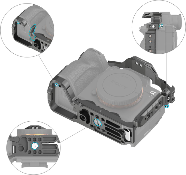 Smallrig 4538 HawkLock Quick Release Cage Kit do Sony A 7R V/A 7 IV/A 7S zdjęcie 4