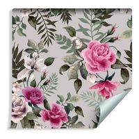 Tapeta Piękne Kolorowe Róże Kwiaty Liście Dekoracja do Salonu