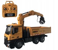 CIĘŻARÓWKA WYWROTKA Z DŹWIGIEM 1:14 RC HUINA 1575 ZABAWKA ZDALNIE STEROWANA