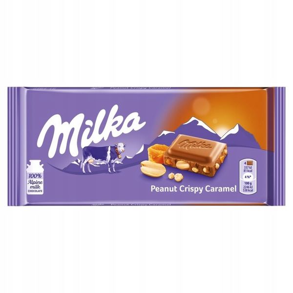 Milka Czekolada mleczna chrupiący orzeszek ziemny i karmel 90 g zdjęcie 1