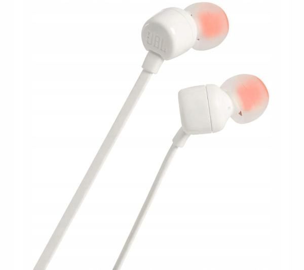 Słuchawki przewodowe JBL T110 Pure Bass Mikrofon Białe dokanałowe zdjęcie 6
