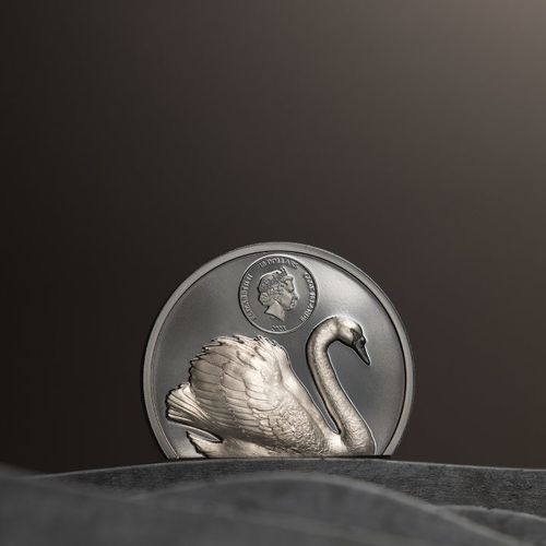 Cook Islands: Black Swan 2 uncje Srebra 2023 Black Proof Ultra High Relief na Arena.pl