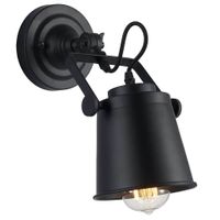 Regulowana lampa ścienna Detroit kinkiet do czytania czarny