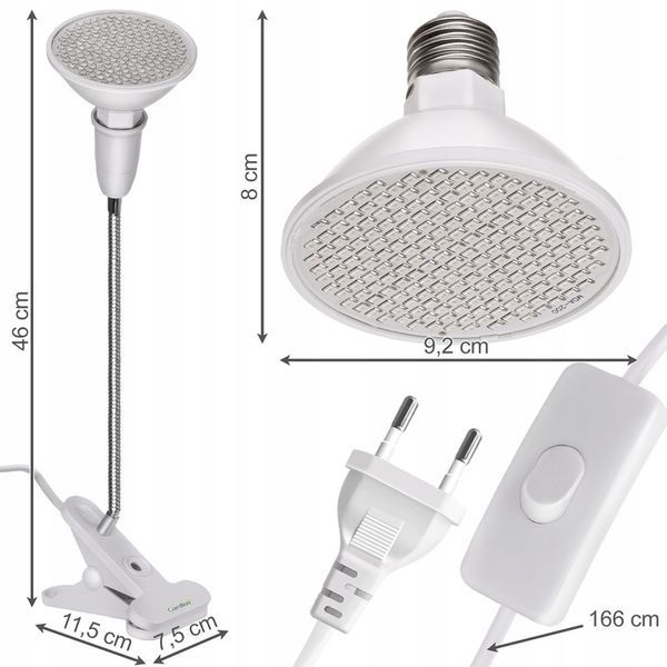 Lampa Panel do Wzrostu Uprawy Roślin 200 LED E27 zdjęcie 9