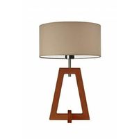 Lampka CLIO abażur beżowy stelaż mahoniowy