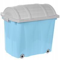 KOSZ NA ZABAWKI 60 L DUŻY POJEMNIK KUFER SKRZYNIA ORGANIZER KÓŁKA POJEMNY