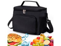 Torba termiczna na ramię lunch box na jedzenie piknik plażowa czarny