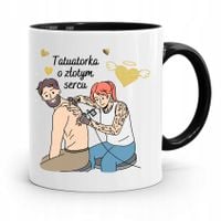 Dla Tatuażystki Tatuażysty Tatuatora Kubek Czarny Z Nadrukiem Ze Zdjęciem