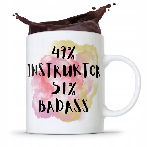 Dla Instruktora Kubek Prezent 49% Instruktor Z Nadrukiem Ze Zdjęciem zdjęcie 1