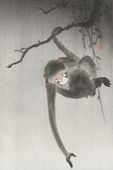 Plakat 20x30cm Monkey 2, Koson Japoński Vintage do Salonu