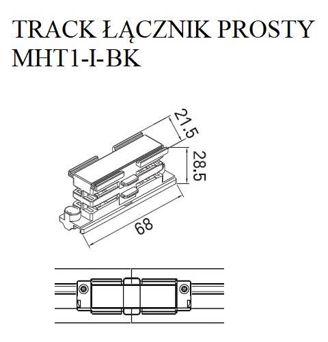 Łącznik prosty do szynoprzewodów 3-fazowych Track MHT1-I-BK Maxlight czarny na Arena.pl