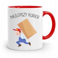 Kubek Czerwony Dla Kuriera Najlepszy Kurier Z Nadrukiem Ze Zdjęciem