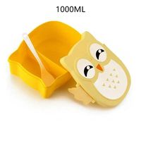 Hamburger pudełko na Lunch dwie warstwy śliczne Burger Lunchbox Bento kuchenka – 1000ML Yellow Owl