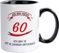 NOVAJOY Kubek Ceramiczny z Napisem, Prezent na 60 Urodziny, Biały