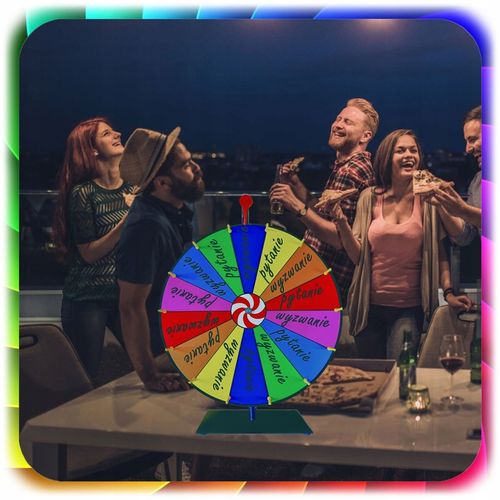 KOŁO FORTUNY SUCHOŚCIERALNE GRA DLA DZIECI LOTERIA IMPREZY 50CM + na Arena.pl