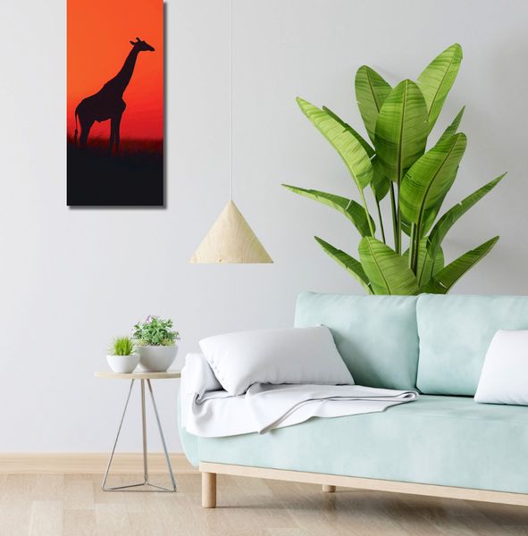 Obraz 30x70cm Żyrafa w Czerni zdjęcie 2