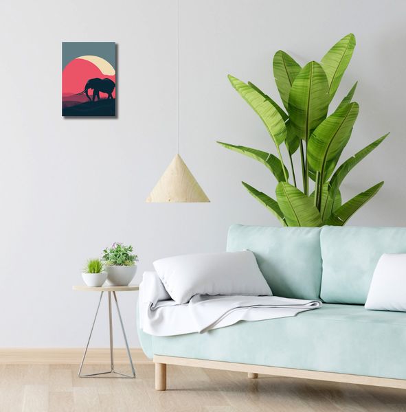 Obraz 20x30cm Słoń przy Czerwieni zdjęcie 2